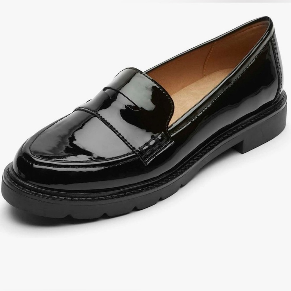 Rockport Trutech Kacey Penny Loafer Black Patent Leather Classic Womens Size 6.5
